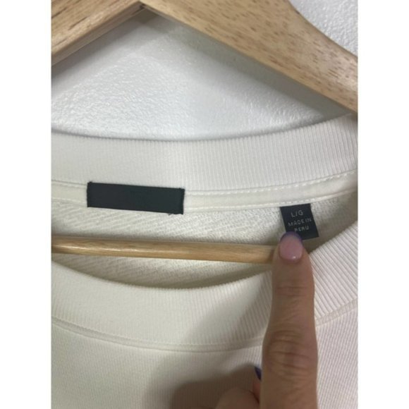 ATM French Terry Garment  Dye Vintage Raglan Sweater Women's White Size: L NWOT - Picture 5 of 10